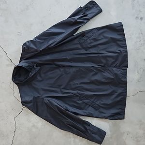 Black nylon jacket vintage open front puffy shoulders 18 XXL / XXXL. FLEETSTREET